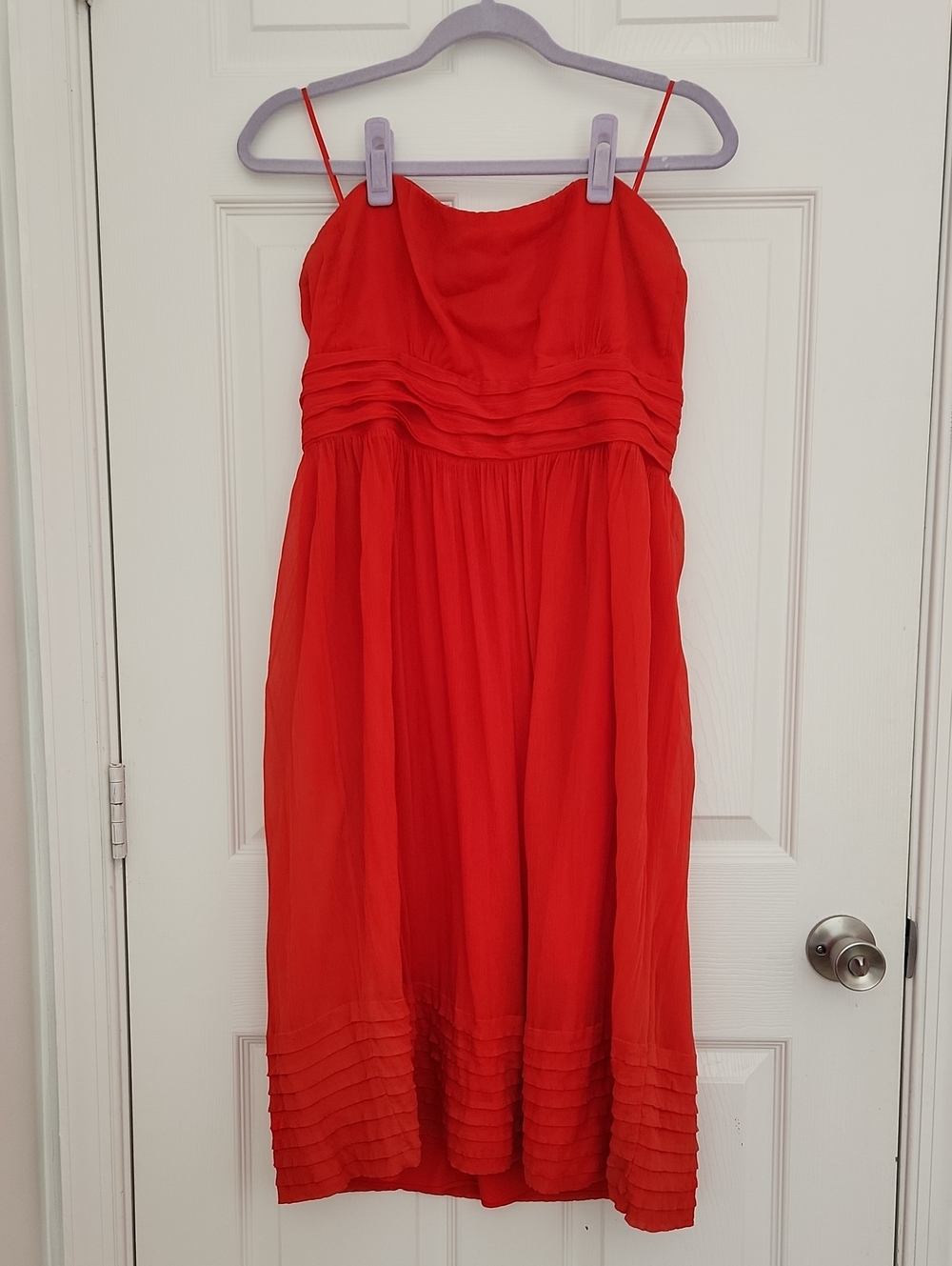 100% Silk Party City Chic J. Crew 2011 Arabelle Red Strapless Formal Dress